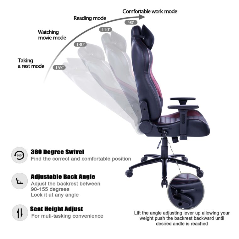 Blue Whale Massage Gaming Office Chair - Image 3